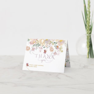 Carte De Remerciements Baby shower de fille pourpre Fleur sauvage à fleur