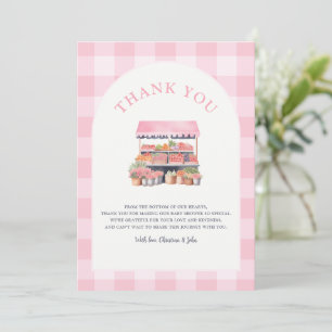 Carte De Remerciements Baby shower de filles cultivées localement