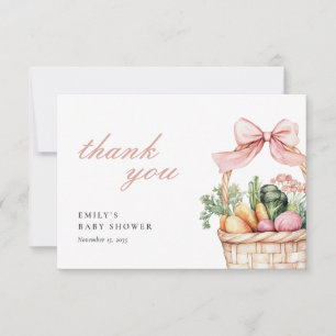 Carte De Remerciements Baby shower de filles du marché des fermiers culti