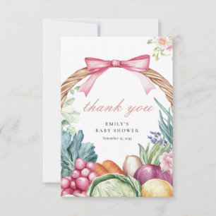 Carte De Remerciements Baby shower de filles du marché des fermiers culti