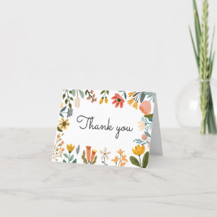 Carte De Remerciements Baby shower de Fleur sauvage lumineux botanique