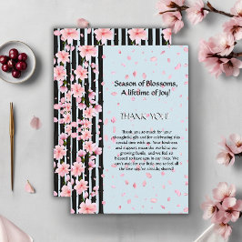 Carte De Remerciements Baby shower de fleurs de cerisiers Sakura Spring