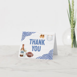 Carte De Remerciements Baby Shower de Football Bleu