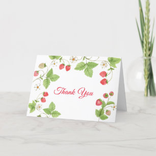 Carte De Remerciements Baby shower de fraise doux simple