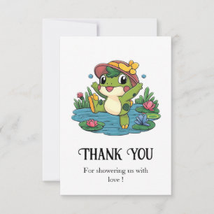 Carte De Remerciements Baby shower de grenouille coloré et rêvé