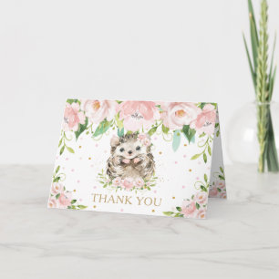 Carte De Remerciements Baby shower de haies de bois rose pâle 