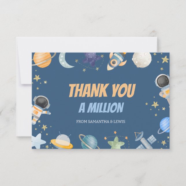 Carte De Remerciements Baby shower de Houston (Devant)