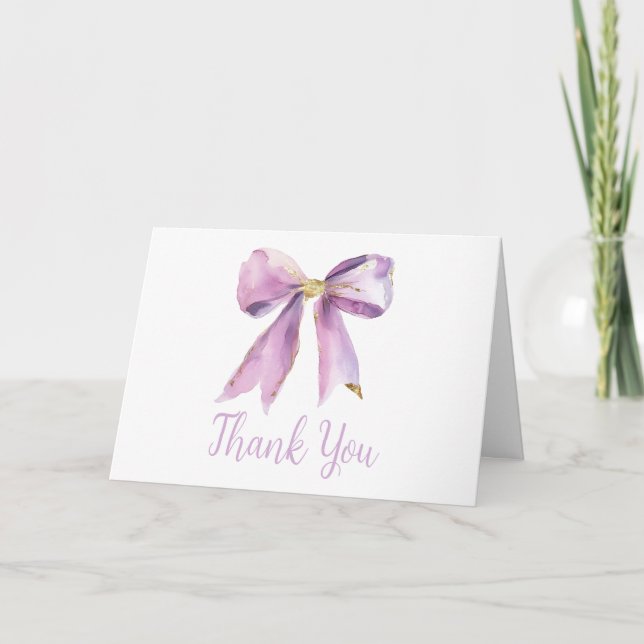 Carte De Remerciements Baby shower de la boîte de coquette violet (Devant)