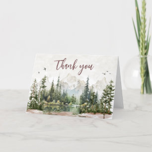 Carte De Remerciements Baby shower de la montagne Woodland