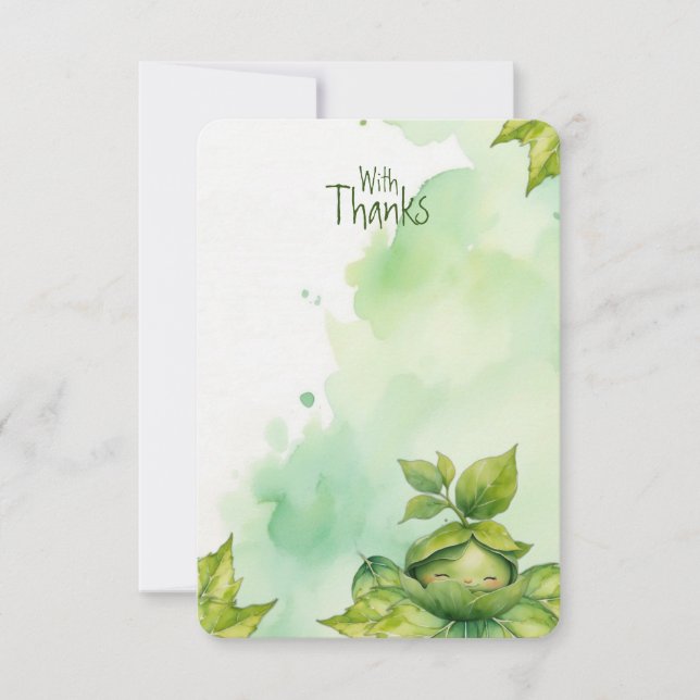Carte De Remerciements Baby shower de la nature illustrée et personnalisé (Devant)