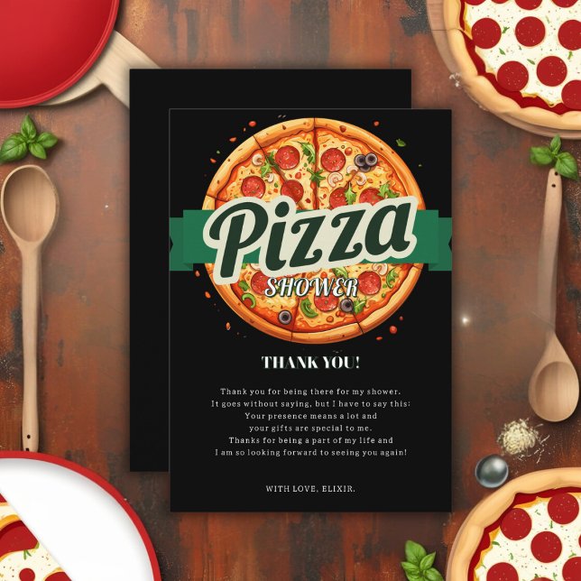 Carte De Remerciements Baby shower de la Pizza moderne (Créateur téléchargé)