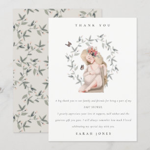 Carte De Remerciements Baby shower de liage pour femmes élégantes