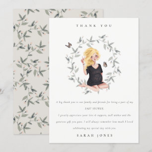 Carte De Remerciements Baby shower de liage pour femmes élégantes