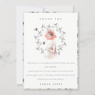 Carte De Remerciements Baby shower de liage pour femmes élégantes