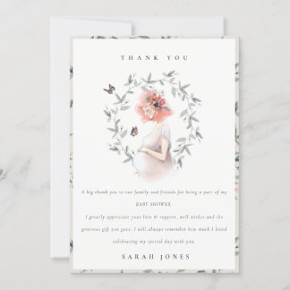 Carte De Remerciements Baby shower de liage pour femmes élégantes