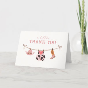 Carte De Remerciements Baby shower de ligne de vêtements de fille de la v