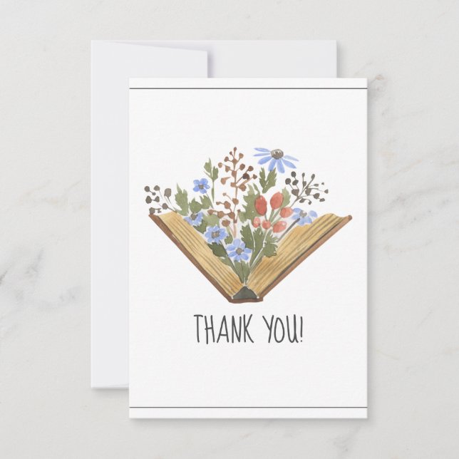 Carte De Remerciements Baby shower de livre (Devant)