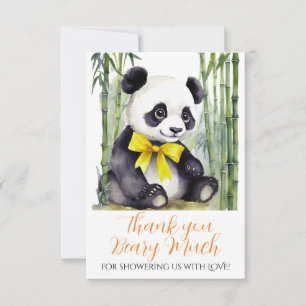Carte De Remerciements Baby shower de l'ours de bébé Panda Non-Genre Merc