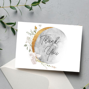 Carte De Remerciements Baby shower de lune fleurie de Boho saupoudré