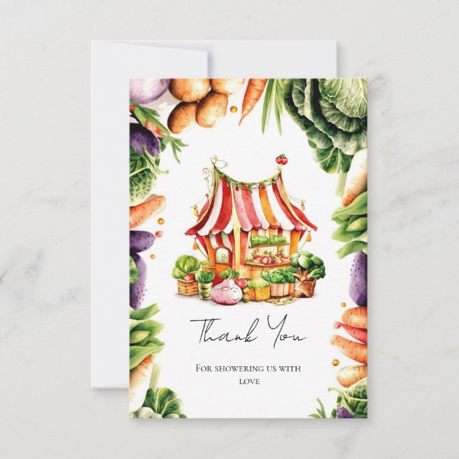 Carte De Remerciements Baby shower de marché de fermiers sur mesure (Devant)
