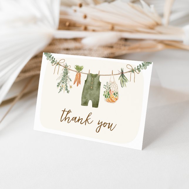 Carte De Remerciements Baby shower de marché des fermiers cultivés locale (Créateur téléchargé)