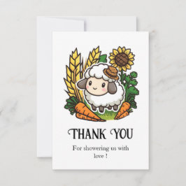Carte De Remerciements Baby shower de mouton doux simple