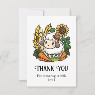 Carte De Remerciements Baby shower de mouton doux simple