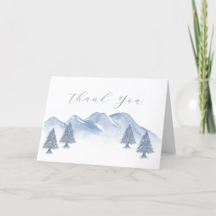 Carte De Remerciements Baby shower de neige Winter Mountain
