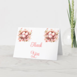 Carte De Remerciements Baby shower de nids d'oiseaux de printemps