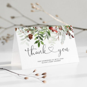Carte de remerciements baby shower de Noël