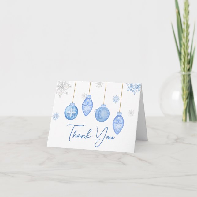 Carte De Remerciements Baby shower de Noël bébé Père Noël (Devant)