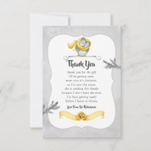 Carte De Remerciements Baby shower de Noël de la Chouette d'hiver