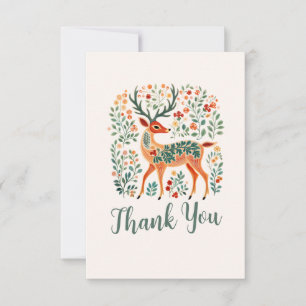 Carte De Remerciements Baby shower de Noël Reindeer 'Oh Deer'