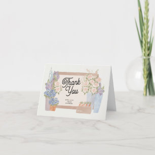 Carte De Remerciements Baby shower de panier à fleurs cultivé localement