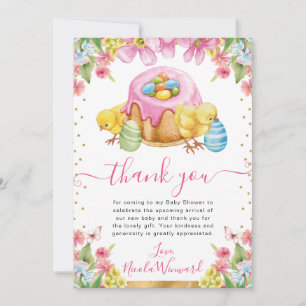 Carte De Remerciements Baby shower de Pâques de printemps de la Gâteau de