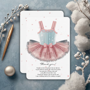 Carte De Remerciements Baby shower de Parties scintillant moderne Blue & 