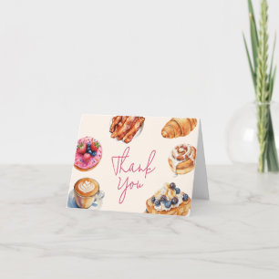 Carte De Remerciements Baby shower de pâtisseries de pain pour bébés Brun