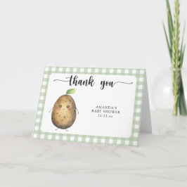 Carte De Remerciements Baby shower de pomme de terre en caricature mignon