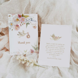 Carte De Remerciements Baby shower de printemps fleur sauvage