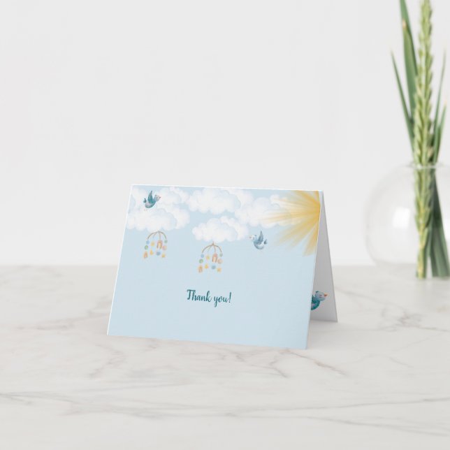 Carte de remerciements Baby shower de ressort (Devant)