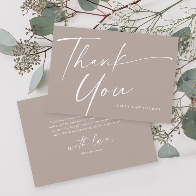 Carte De Remerciements Baby shower de script élégant et moderne (Créateur téléchargé)