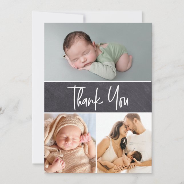 Carte De Remerciements Baby shower de tableau de bord verticalMultiples p (Devant)