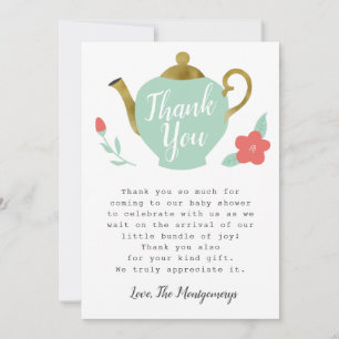 Carte De Remerciements Baby shower de thé