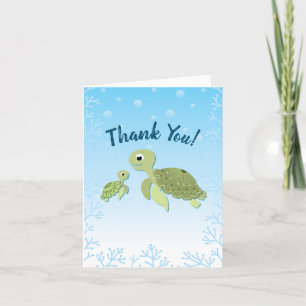 Carte De Remerciements Baby shower de tortue de mer Co-Ed Genre Neutre