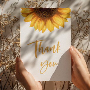 Carte De Remerciements Baby shower de tournesol d'automne