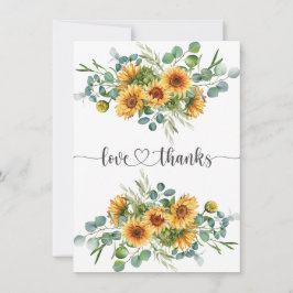 Carte de remerciements Baby shower de tournesols