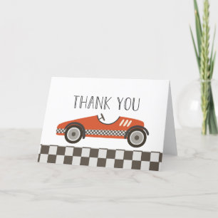Carte De Remerciements Baby shower de voitures Red Race