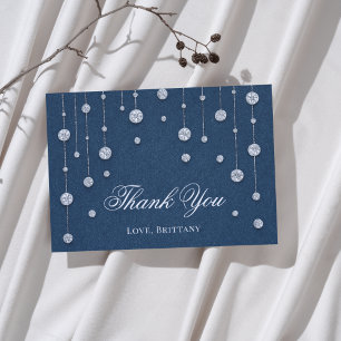 Carte De Remerciements Baby shower Denim Blue Jean