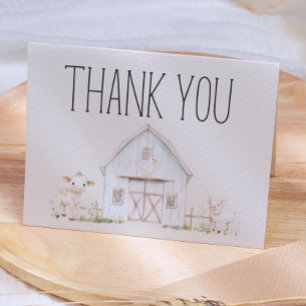 Carte De Remerciements Baby shower des animaux de ferme Meadow Friends