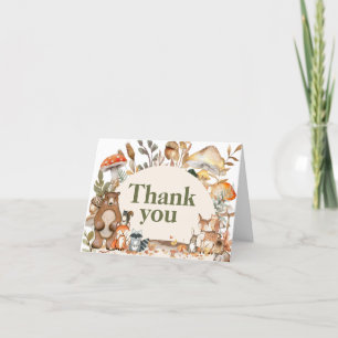 Carte De Remerciements Baby shower des animaux de la forêt d'automne